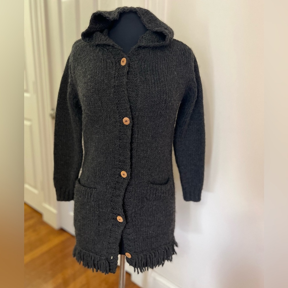 NWT Mayoral Cozy Charcoal Hooded Kids Knit Sweater Jacket